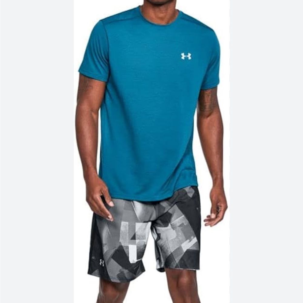 Under Armour Men’s Heatgear Blue Active Workout Short Sleeve Shirt Loose fit xxl